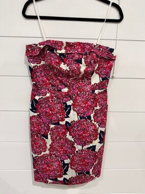 Vineyard vines fun floral hydrangea strapless Kentucky derby dress, sz 8